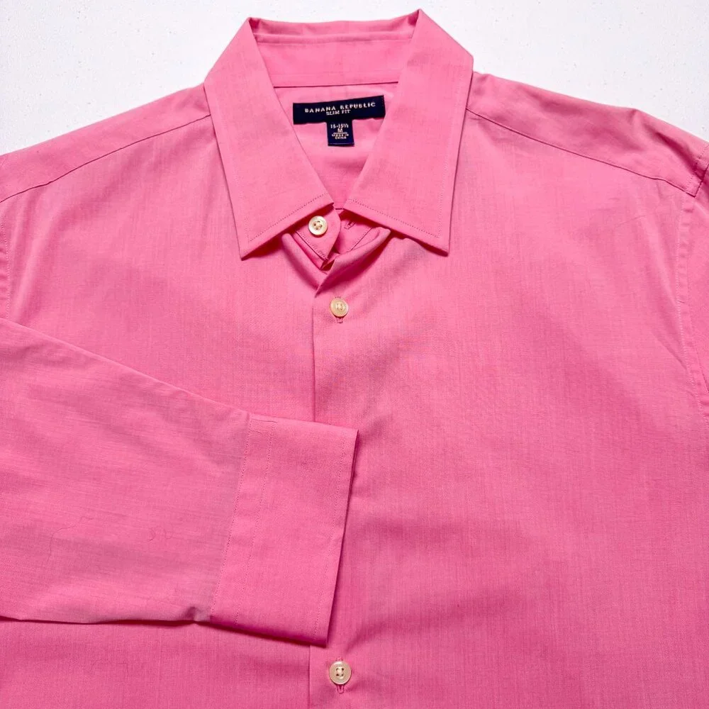 Banana Republic Shirt Mens Medium Slim Pink Outdoor Business Casual Preppy Work